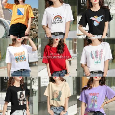 China Fashionable QUICK DRY Women's Causal T-shirt Ladies Oversized Women's T-shirt Short Sleeve Cotton Tops Shirts Summer Women Wear for sale