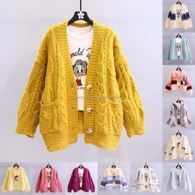 China Cardigan 2021 viable coat women's sweater spring and autumn loose soft lazy wind the new thickened knit shirt SHEIN for sale