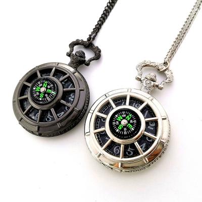 China Custom Antique Pocket Watch Luxury Men Watch Quartz Watches Pocket Watch With Customized Logo Stainless Steel Compass 2022 New for sale