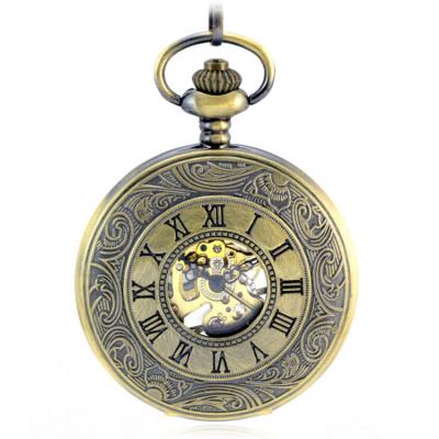 China Cheap Pocket Watch Ball Watches 10 Bar Pocket Watch Chain Pieces Vintage Engrave Older Small Picture Bronze Manual Mechanical Pocket Watch Pendant for sale