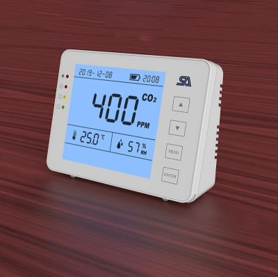 China Indoor Digital Air Quality Temperature, Humidity and CO2 Meter with Large Max Min Chart LCD Display SA1200 for sale