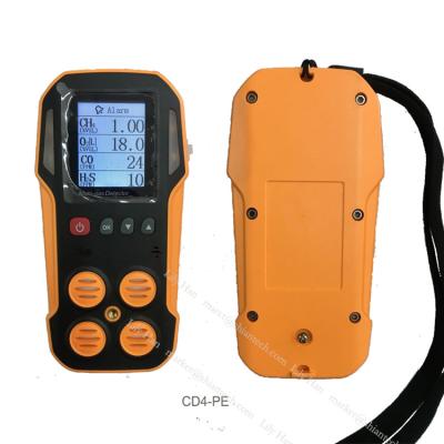 China 4 Portable Industrial Multi Gas Detector for O2 and CH4 Co H2S Combustible Gas 130 X 66X 30 (mm) & 450g for sale