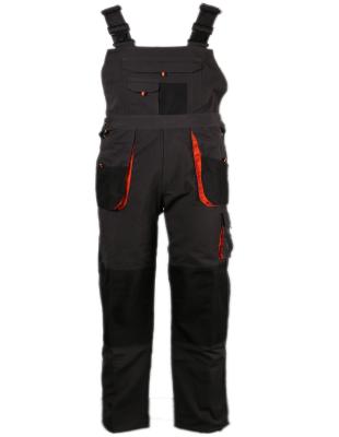 China Comfortable Anti-Wrinkle Anti-Shrink Gray And Black Canvas Workwear Bibpants for sale