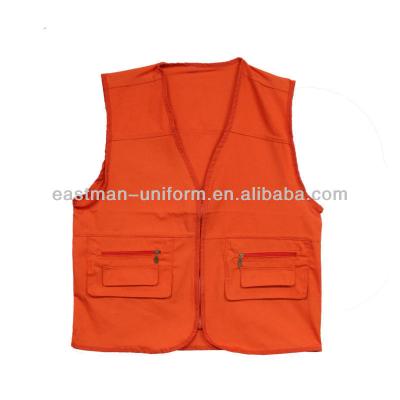 China Orange Reflective Worker Safety Vest/Road Worker Safety Vest/Cotton Canvas Outdoor Reflective Working Vest for sale