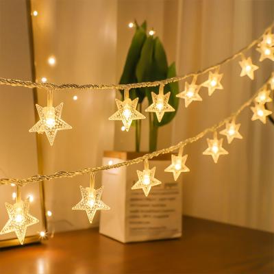 China Girl heart romantic wedding decoration lights LED pearl star battery lights Christmas tree star pendant lamp string for sale