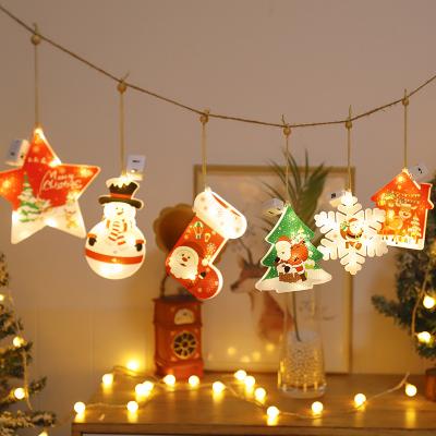 China 2021 New LED Christmas decorations Christmas tree snowflake hanging lights glitter ice strip curtain lights battery flash lights for sale