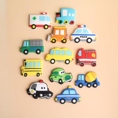 China Cute Car Fridge Magnet Baby Child Early Education Magnetic Sticker Magnet Fridge Decoration Three-dimensional Soft Magnet for sale