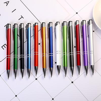 China Stock wholesale creative press aluminum rod metal ballpoint pen custom multi-color gift advertising pen business sign pen for sale