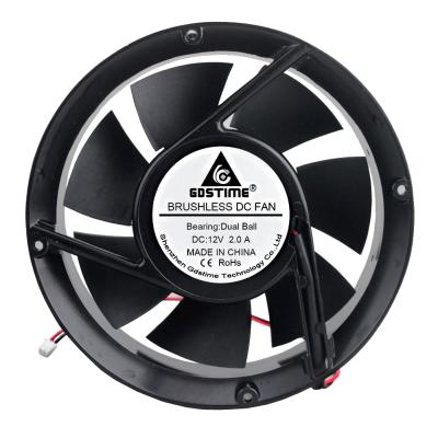 China Gdstime DC 12V 17CM 170MM 17251 Computer Case 7 Inch High Speed ​​Airflow Big Around Brushless Axial Fan In Stock for sale