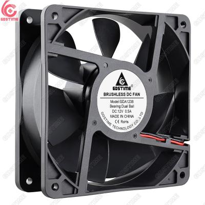 China Industrial Computer Case Gdstime GDA1238 DC 12V 120mm Dual Ball Bearing Fan DC Axial Fan Exhaust CPU Cooler Fan for sale