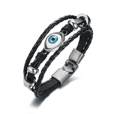 China European and American black bangle bracelet demon eye alloy jewelry style bracelet stone bracelet nickel free for sale