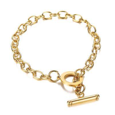 China Chain Bracelets Stainless Steel Link Bracelet Nickel Free Connectors With OT Toggle Clasps Jewelry Findings For Women Girls for sale