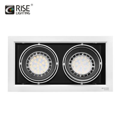 China Commercial Lighting RECESSED Rectangular Grille Downlight 2x15w Rectangular Recessed Ceiling Spotlight for sale