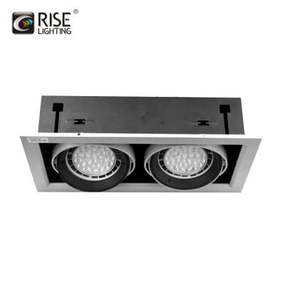 China Square Recessed Multiple Downlights Double Head 2x20w AR111 ES111 Fixture Led Downlight for sale