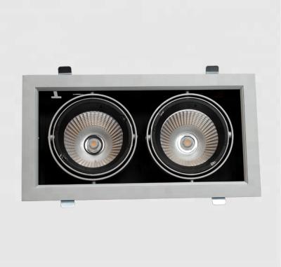 China Modern Dual Head 2X15W 2X20WW COB SMD AR111 ES111 30W 40W Grille Led Recessed Downlight for sale