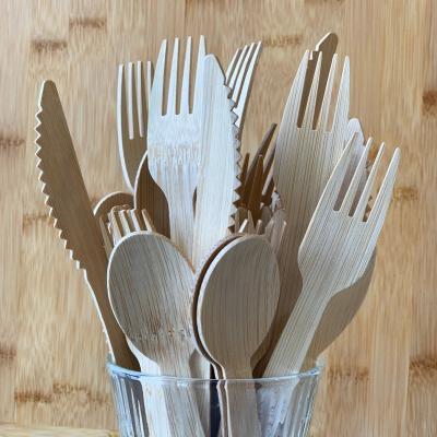 China Ethink Disposable Biodegradable Bamboo Knife Spoon Knife Bamboo Fork Cutlery Set for sale