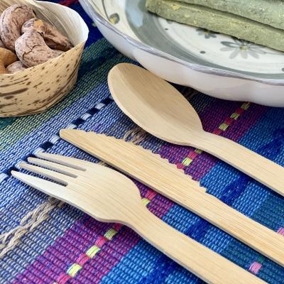 China Ethink 170mm Wholesale Biodegradable Disposable Hand Cutlery Spoon Knife Wood Bamboo Fork 95mm 110mm 140mm 160mm Tableware for sale