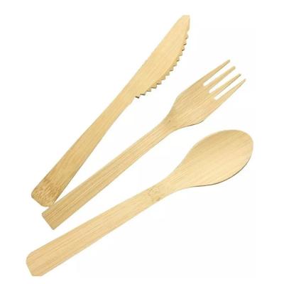 China Wholesale High Quality Disposable Bamboo Biodegradable Disposable Travel Cutlery Set Bamboo Cutlery Set for sale