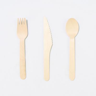 China Wholesale Disposable Bamboo Wooden Tableware Ethink Knife Spoon Fork Cutlery Utensil Set for sale