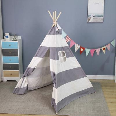 China Easy Foldable Kids Play Tent Foldable Cotton Canvas Kids Play Indian Teepee Tent For Sale for sale