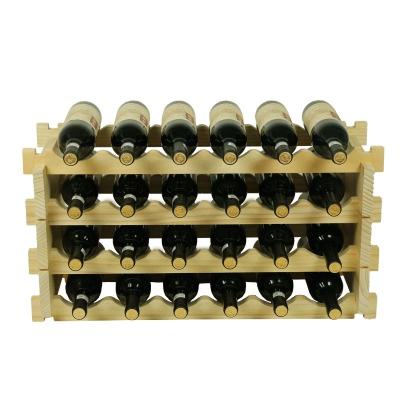 China Small Wooden Countertop Wine Bottle Storage Display Rack Sustainable In Kitchen for sale