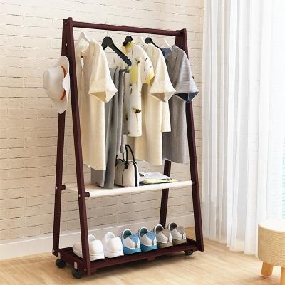 China Foldable Modern Folding Solid Pine Wood Clothes Stand Hanger Rack for sale