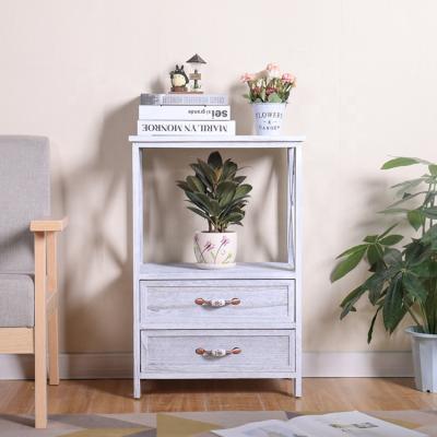 China 2 drawers handmade wood storage side cabinet for living room furniture for sale