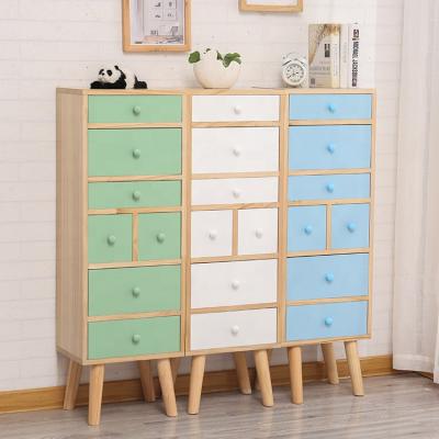 China Paul's Handmade Modern Solid Wood Decorative Storage Chests Cabinet With Drawers for sale