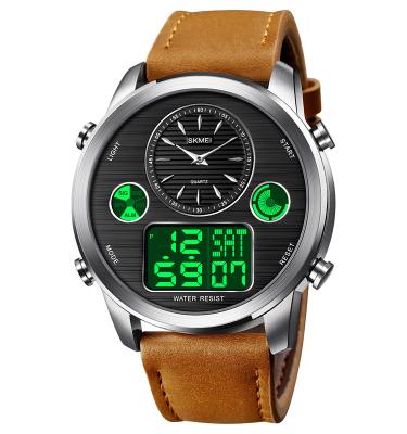 China SKMEI 1653 Luxury Leather Watch Mens Alarm Man Wristwatches In China OEM Logo Digital Sports Watches For Men for sale