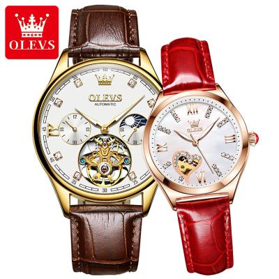 China Top Luxury Full Calendar Brand Olevs Couples Watch Set Waterproof Men Watch Custom Wristwatches Women Automatic Watch for sale