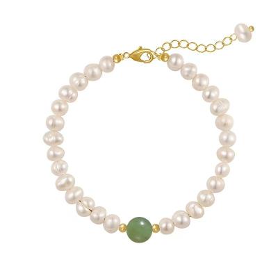 China 2022 Newest Vintage Romantic Jasper Opal Natural Freshwater Pearl Bracelet For Women Elegant Handmade Jewelry Gift for sale