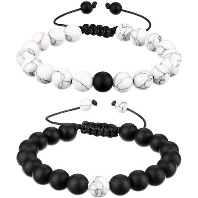 China FASHIONABLE Lava Agate Woven Natural Tiger Black Eye Oil Diffuser 8mm Rope Lava Rock Stone Couples Beaded Braided Bracelet For Women Men for sale