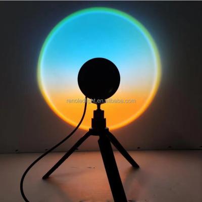 China Tripod LED Sunset Projection Lamp Bedroom Decoration Rainbow Sunset Projector Lamp Mini Night Light Setting Sun for sale