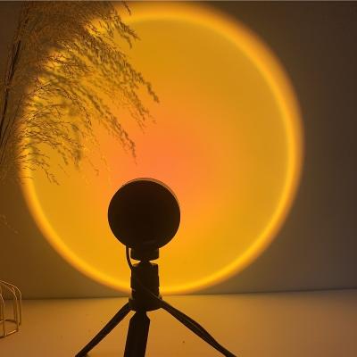 China Purple Tripod RGB Sunset Projection Lamps Lighting For Living Room Modern Led Floor Projector Lamp for sale