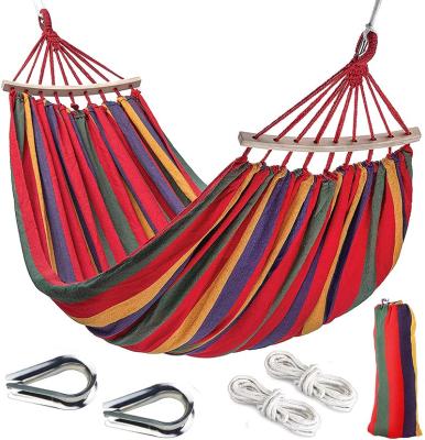 China Modern Camping Hammock 550lb Upgraded 320G Durable Canvas Fabric Thickened Single Hammocks for sale