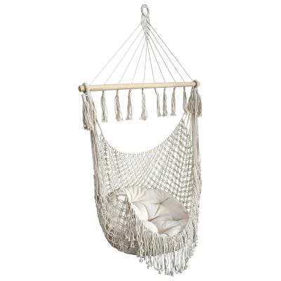 China New Large Modern Hammock Chair Cocking Rope Swing With Spreader Bar Cushion Tassel for sale