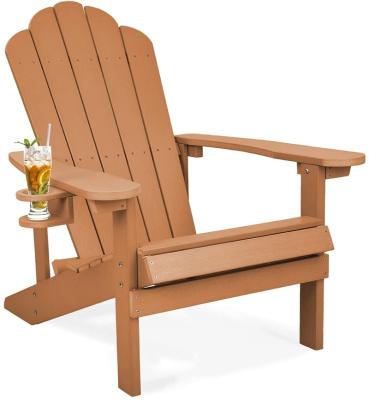 China EASY ASSEMBLY Modern Classic Poly Adirondack Chair With Cup Holder For Garden Backyard Deck for sale