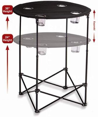 China Outdoor Height Adjustable Picnic Table Scrum Round Camping Sports Portable Tailgate Table Extends From 24