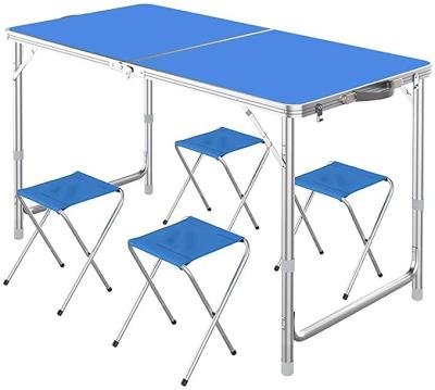 China Aluminum Folding Chair Portable Seat Lightweight Table Fishing With 3 Adjustable Height 4ft For Camping Dining Picnic Hiking for sale