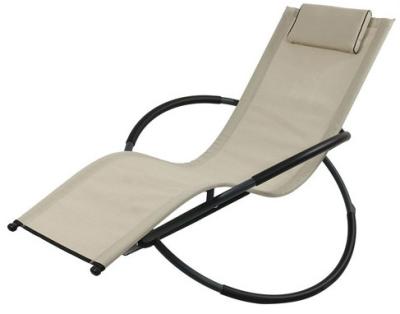 China Best Selling Outdoor Poolside UV-Resistant Orbital Rocking Lounger, Gray Color for sale