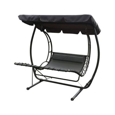 China Enjoy your life in the backyard outdoor patio double swing bed with strong weather resistant powder coated steel frame and canopy for sale