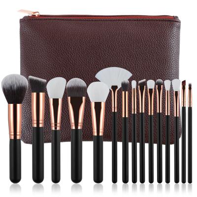 China Angular Blush 15 Pcs Professional Makeup Brush Foundation Concealer Eyeshadow Brushes Portable Cosmetic Tools Mermaid Brushes for sale