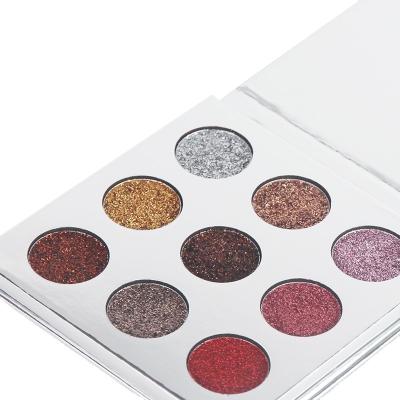 China Waterproof Most Cosmetics Eyeshadow Palette Hot Makeup TZ Brand 9 Colors Cardboard Glitter Waterproof Eyeshadow for sale