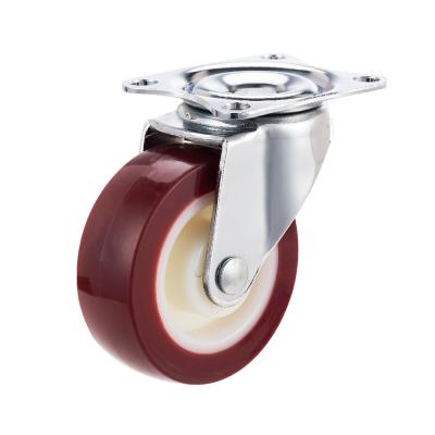 Κίνα swivel & Small Red 50mm Rigid Swivel PU Caster Wheel For Office Chair προς πώληση