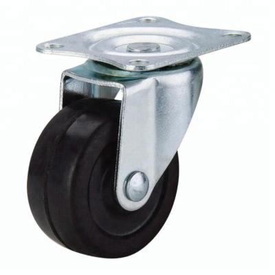 Cina 2 Inch Single Bearing Mini Rubber Castor Furniture Swivel For Furniture in vendita