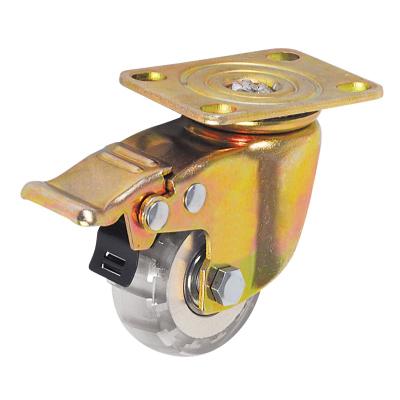 중국 Cast Iron PU 2 Inch Small PU Aluminum Clear Swivel Brake Total Caster 판매용