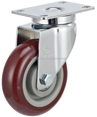 China Flat Free Plastic Swivel Casters Wheels Flat Free Caster Plastic Wheel 2.5mm / 3.0mm 1 1/4 Rim Medium Duty Caster In CN; GUA 4IN - for sale