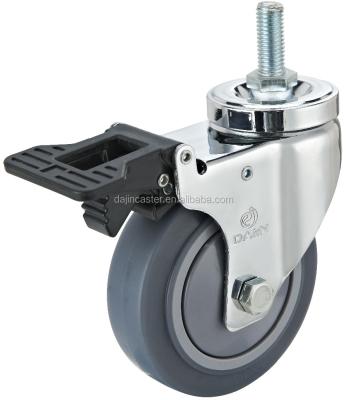 중국 125mm Flat Casters Freewheels For Trolleys With Ball Bearing 125mm Tread Width 판매용