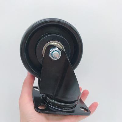 중국 PIVOT 4inch 100mm * 35mm Double Ball Bearing Heavy Duty Hand Trolley Wheel Black Nylon Caster Swivel 판매용