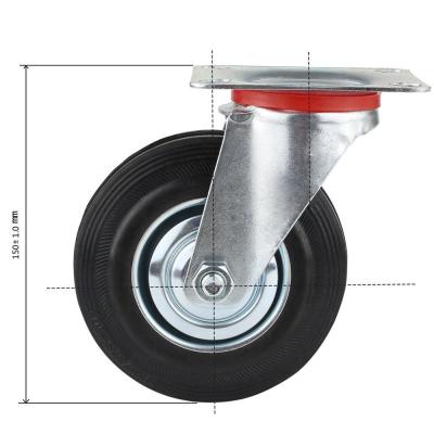 중국 Industrial Rubber Swivel Caster Hotels Rubber Caster Black Wheel With Brake Bins, Trolleys And Trolley Rim Steel NC; GUA 판매용